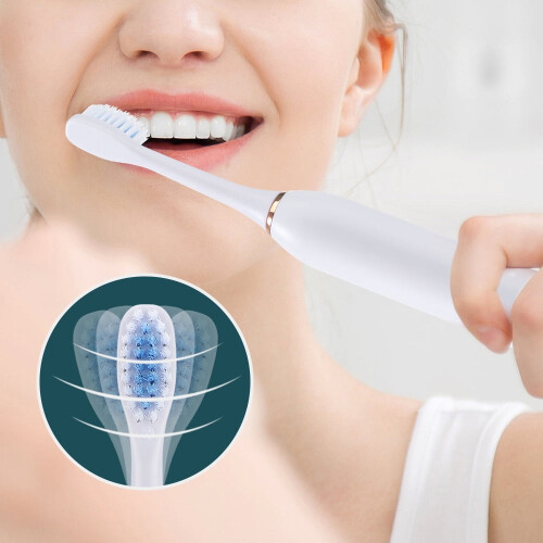 Electric Toothbrush Rechargeable Sonic Deep Clean 6 Modes 3 2