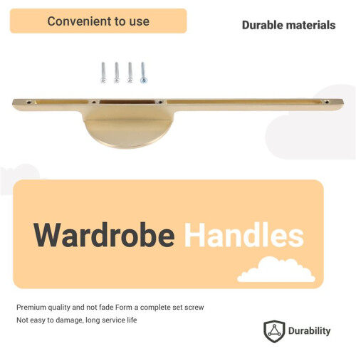 Kitchen Pulls Cabinet Pulls Handle Brushed Brass Wardrobe Handles Closet Handles -Gold Large 1