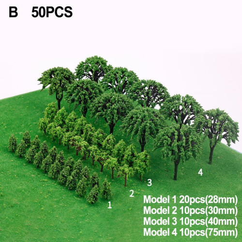 Miniature Trees for Model Trains 50 Pcs
