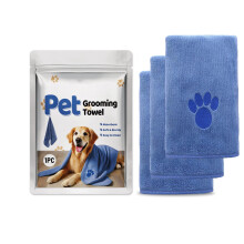 Microfiber Dog Towels Blue 30x14 Inch 3-Pack