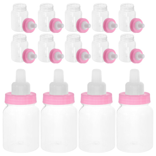 Mini Bottle Party Favor Pink Plastic 24 Pack