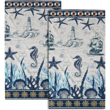 Nautical Sailboat Hand Towels Set of 2