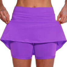 Women's Athletic Skort Knee-Length Mid-Waist with Pockets