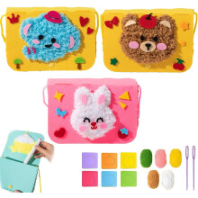 Wool Embroidery Crossbody Bag Kit for Kids 3PCS-M