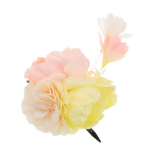 Hair Flower Clips Yellow Polyester Women Casual 1 Set