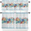 Watercolor Starfish Shell Coral Kitchen Curtains Set 1