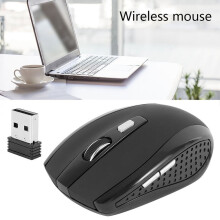 Langaton musta optinen hiiri 2,4 GHz USB-sovittimella