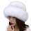 Harmtty Plush Fisherman Cap Solid White Faux Mink Fur 1