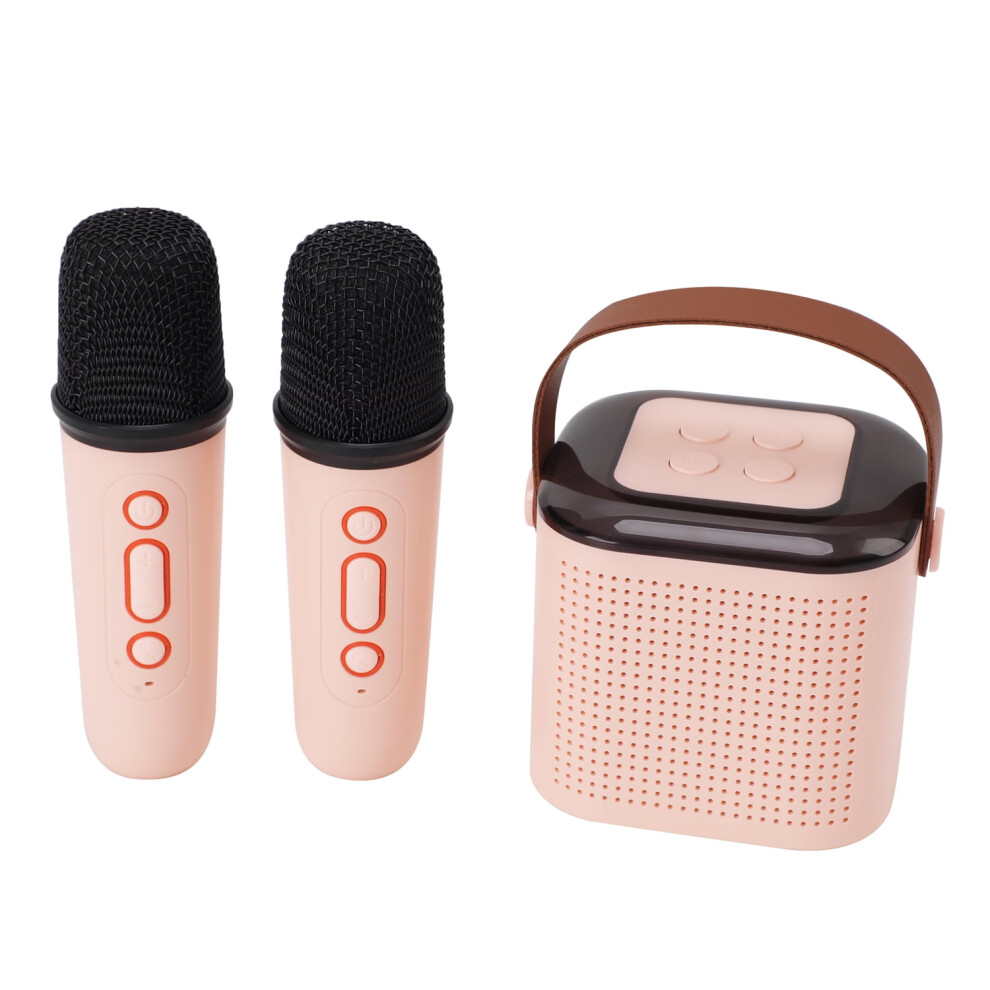 Mini Karaoke Machine With 2 Wireless Mics And Led Lights White/Pink 9357860589802