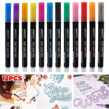 Willstar metallic contourmarkers, 12 stuks, dubbele lijn