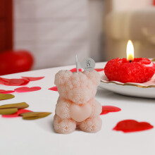 Rose Bear Scented Candle Gift Set – Lavender/Rose/Jasmine, Long-Lasting Aromatherapy Candle for Valentine’s, Anniversary, Birthday, Home Decor