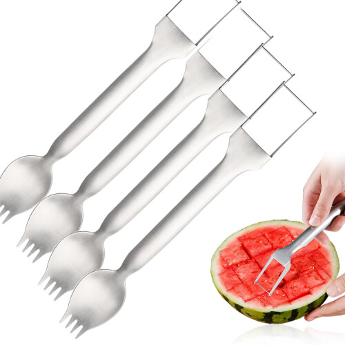 Watermelon Fork Slicer 2-in-1 Stainless Steel 4 pcs