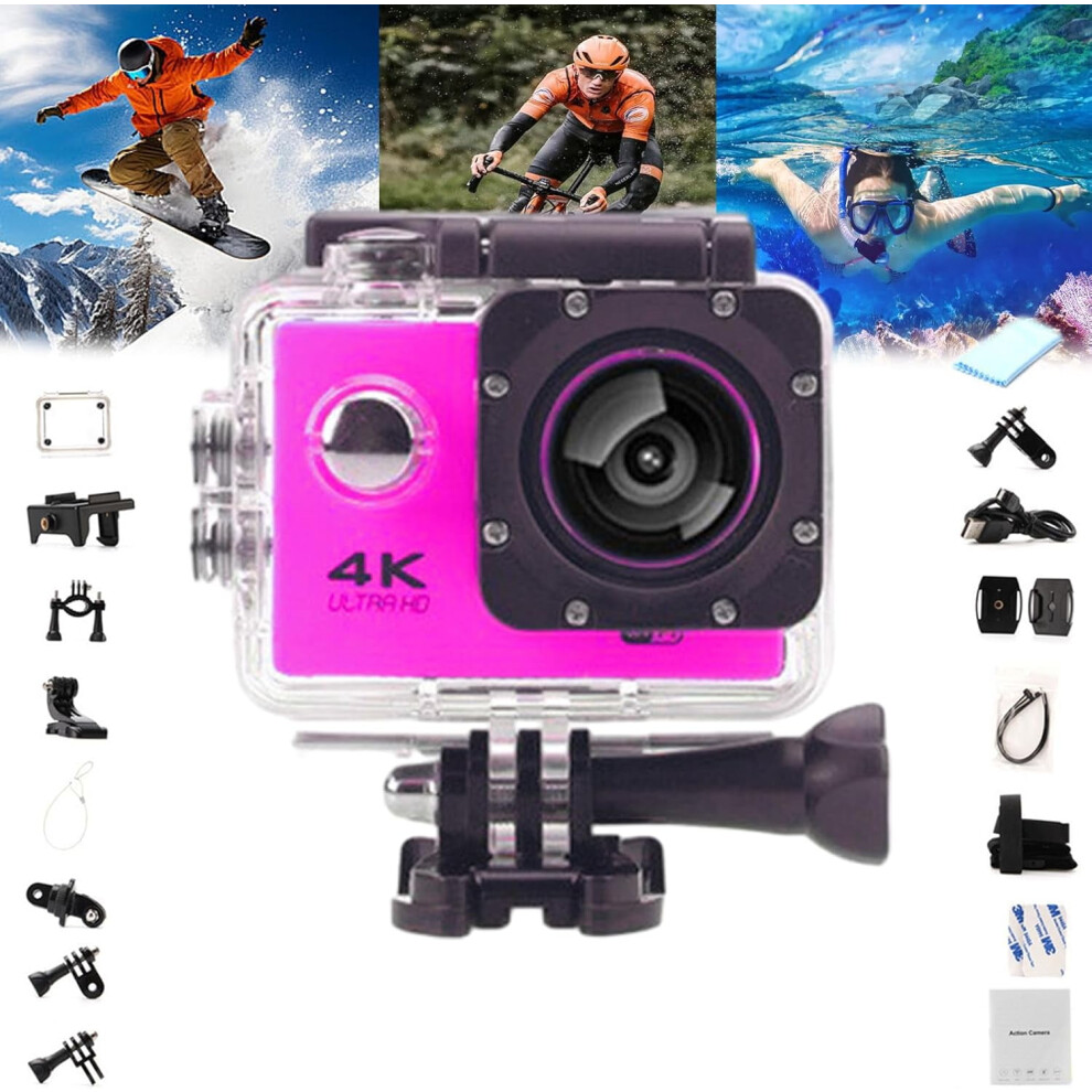 Roamix Vision+ 4K Action Camera With Wifi And Waterproof White/Pink/Yellow 913211653142