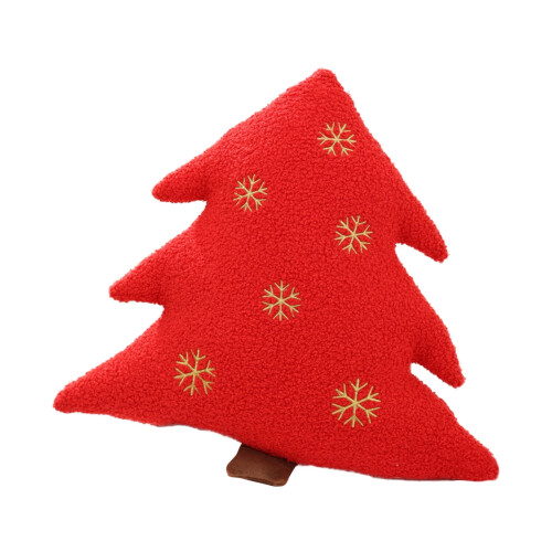 Red Christmas Tree Decorative Pillow 15 Inch