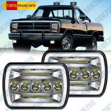 Oiriúnach do 1981-1993 Dodge D150D250D350 Ceannlampa LED Nua 120W7x6 Ard-Íseal DRL Casadh