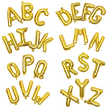 Ballons en aluminium dorés de 40 cm (16 pouces) avec lettres et prénoms pour enfants et bébés (26 pièces).