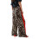 Women's Leopard Print Red Drawstring Wide Leg Pants 1