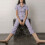 Tuta corta da donna stile utility, viola, a maniche corte, con cerniera 4