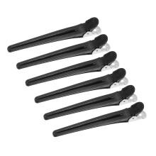 Duckbill Hair Clip Black 4.06x0.43x0.79 Inch 6 Pcs