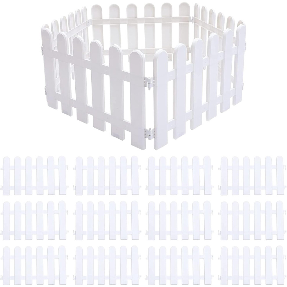 White Picket Fence Panels Garden Border Edging 12 Pcs 9357860593182