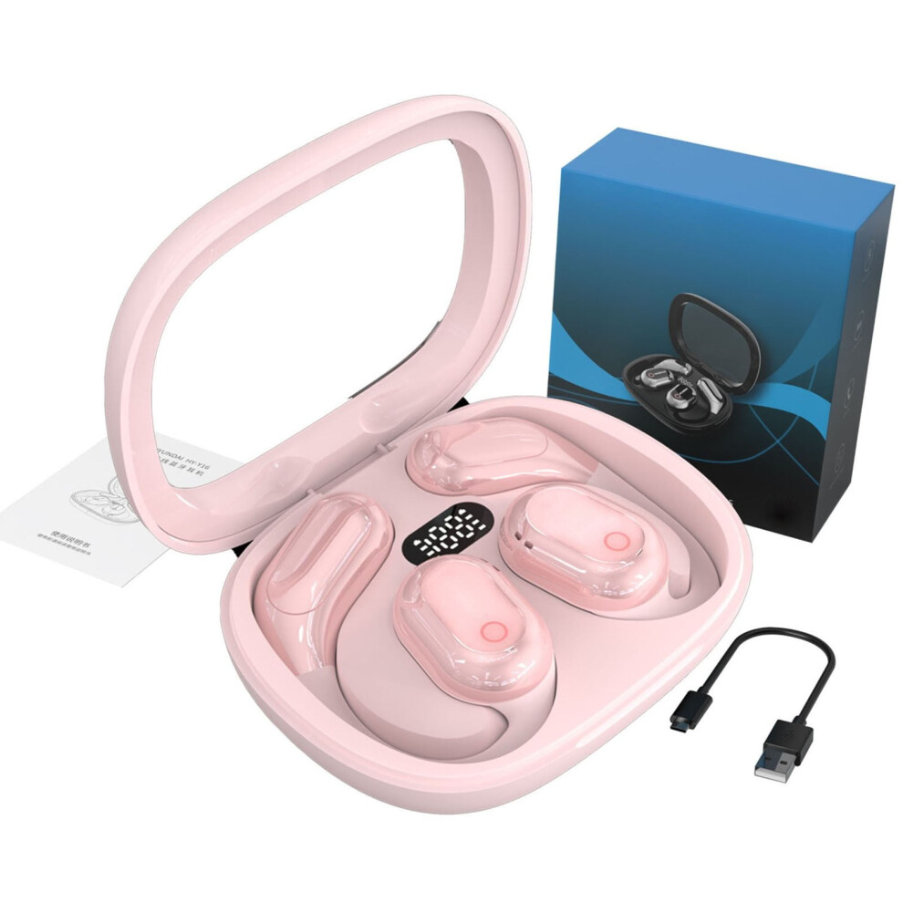 Wireless Ear Clip Earbuds Open Ear Bone Conduction Pink 9357860595568