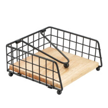 Rustic Metal Napkin Holder Square Table Organizer for