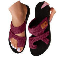 Willtoo Orthopedic Sandals for Women 2025 Summer Casual Open Toe Beach Vacation Shoes Trendy Comfortable Arch Support Sandal Wine 7 Wide