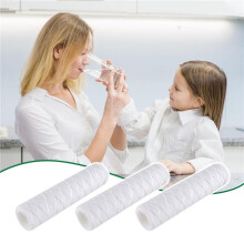 6Pcs 5 Micrometre String Wound Water Filter Universal Whole House Replacement Cartridge Sediment Filters 10Inch