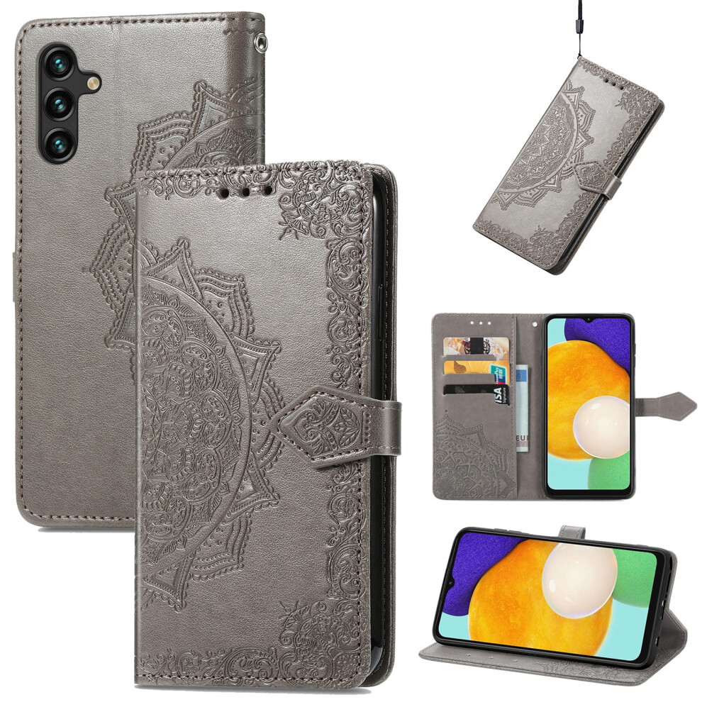 Pu Leather Wallet Case For Samsung Galaxy A14 5G 6.6" Gray 971050489971