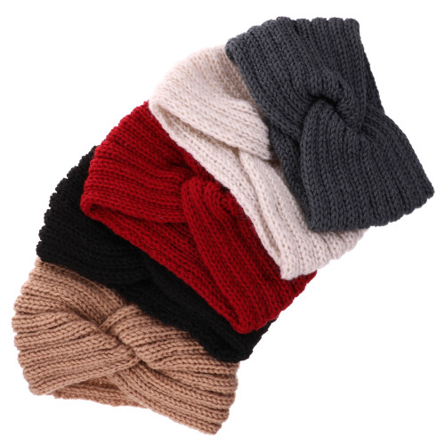 Knotted Headbands Stretchy Criss Cross 5 Pcs 2