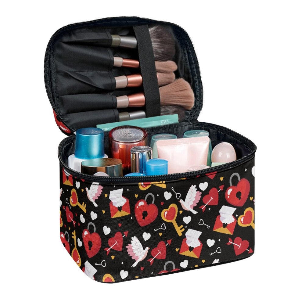 Portable makeup organizer case with large capacity