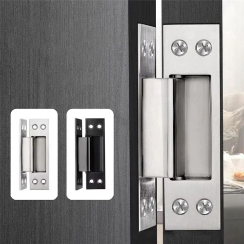 Porta Oculta de 5 Polegadas com Porta Oculta de Madeira de Aço Inoxidável e Dobradiça Oculta. Preto 1