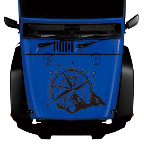 Autocolant auto Mountain, vinil impermeabil, negru 2