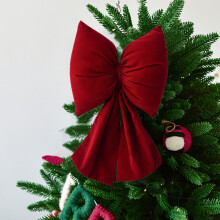 Velvet Christmas Ornaments Red Big Bow 12 Inch and 18 Inch