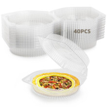 Clear PET Pie Containers with Snap Lids – 40 Pack