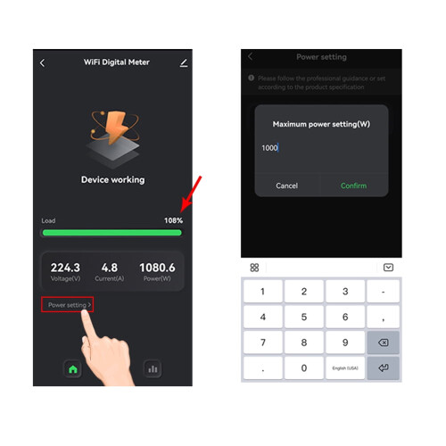 Contatore elettrico WiFi Clamp80A con statistiche 2