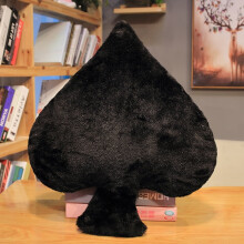 Simulated Spade Plush Toy Pillow Black 50x45cm