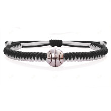 Sports Bracelet Braided Rope for Couples Red and Black