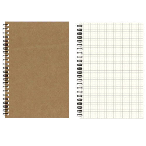 Spiral Notebook Blank Unlined Soft Kraft Cover 1 Pack