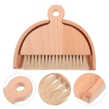 Small Broom And Dustpan Set 1Set Portable Mini Broom For Car Interior Cleaning White Wood PP Brush Bristles