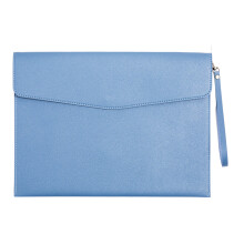 A4 Waterproof Leather File Folder Blue