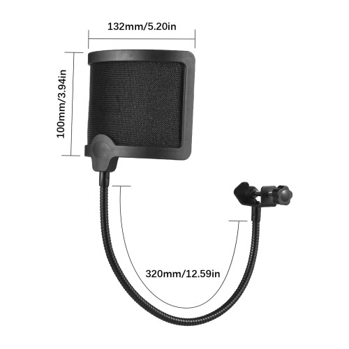 Filtro pop tipo U da OWSOO com haste flexível para microfone 1