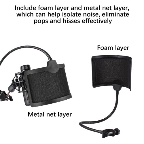 Filtro pop tipo U da OWSOO com haste flexível para microfone 2