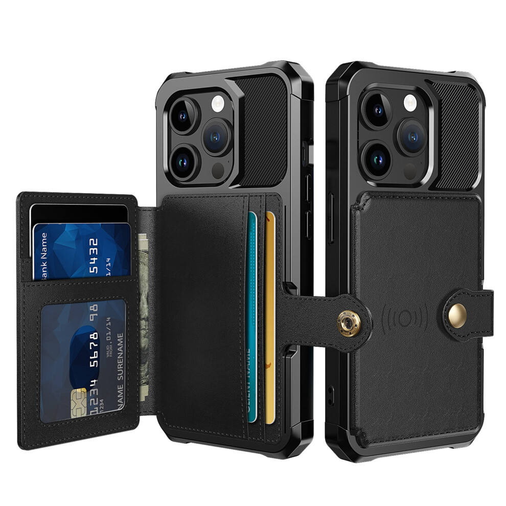 Iphone 15 Pro Max Case With Card Holder Shockproof Black 971050464978