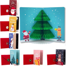 3D Honeycomb Christmas Cards with Envelopes and Stickers