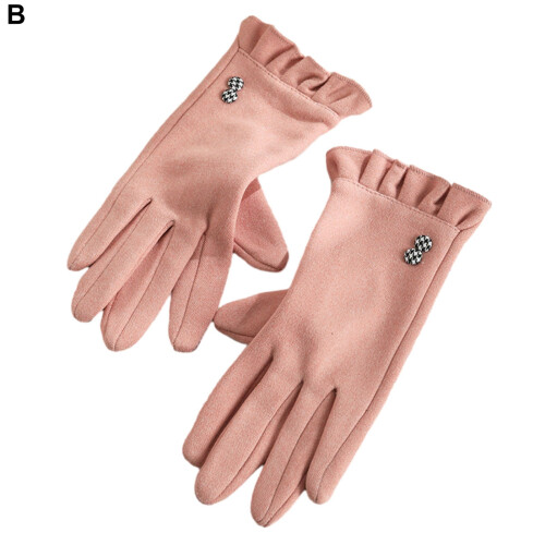 Gants d'hiver tactiles roses, taille unique 1
