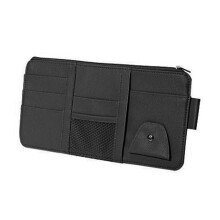 Organizador de viseira solar para carro Willstar, bolso de couro preto