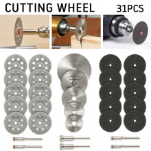 Kit de discos de corte rotativos Willstar HSS y diamante (31 piezas)