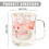 Transparenter Kaffeebecher mit Blumenmuster, doppelwandig, 300 ml 3