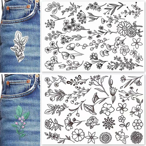 Broderilapp Byxor Blommönster2 Ark 2
